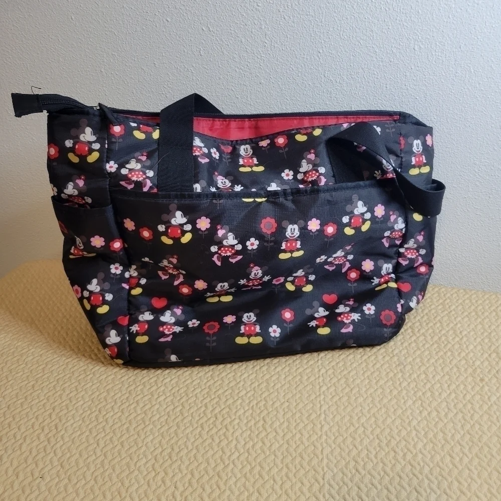 Disney mickey/minnie black red baby diaper bag